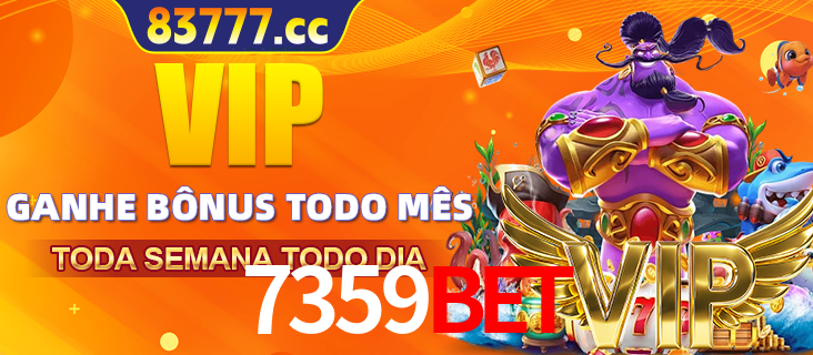 Banner promocional do 7359BET oferecendo 100% de recompensas adicionais contínuas para quem fizer o login diário (Daily sign-in), com um mascote de coelho.