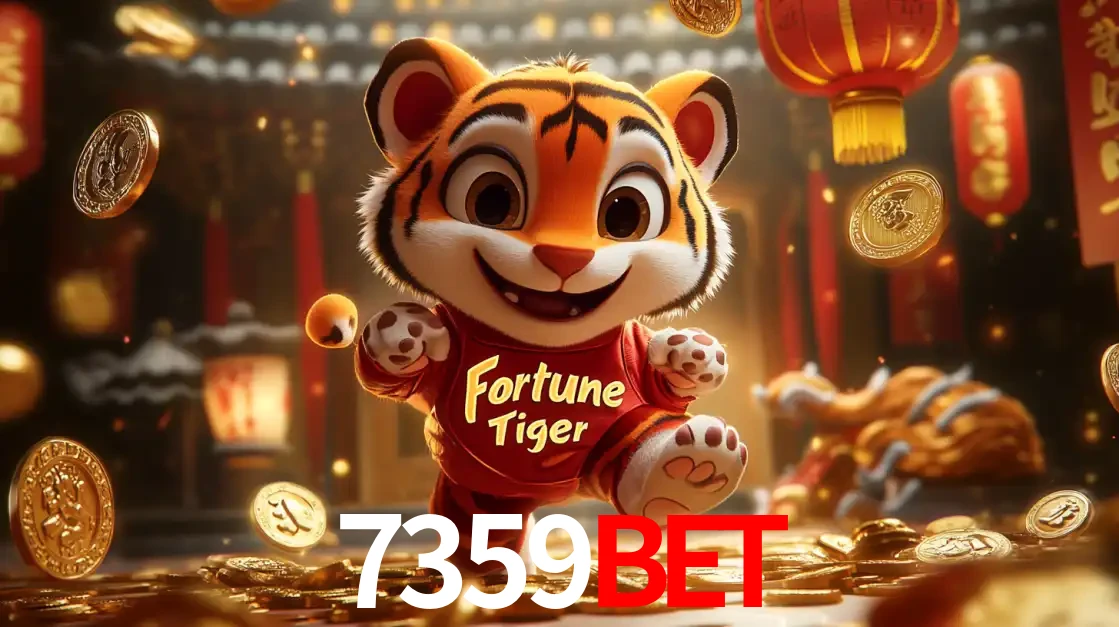 O alegre personagem do Fortune Tiger correndo sobre um caminho de moedas de ouro, simbolizando os grandes prêmios e a diversão do popular jogo de slot do 7359BET.